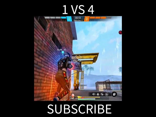 1 VS 4 MOMENT  CAN I CLUTCH SQUAD WIPE? WAIT FOR END  #freefire #shorts #shortsfeed