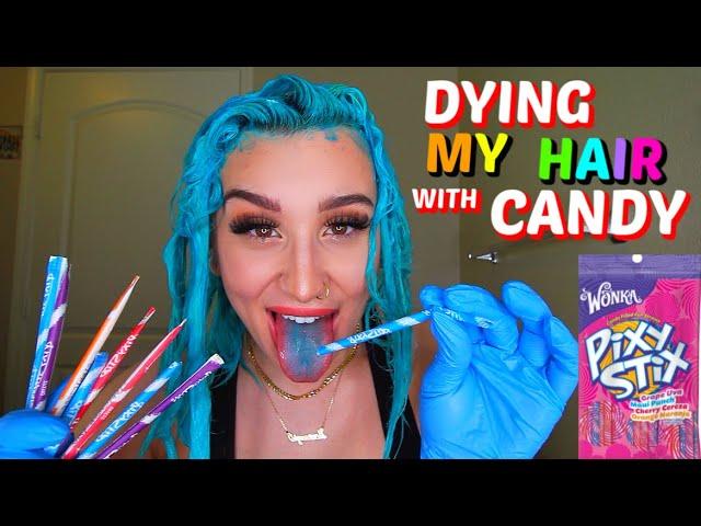 DYING MY HAIR WITH CANDY! *PIXI STICKS HAIR DYE*