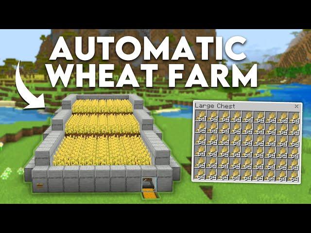 Auto Wheat Farm in Minecraft Bedrock 1.21 (MCPE/Xbox/PS4/Nintendo Switch/Windows10)