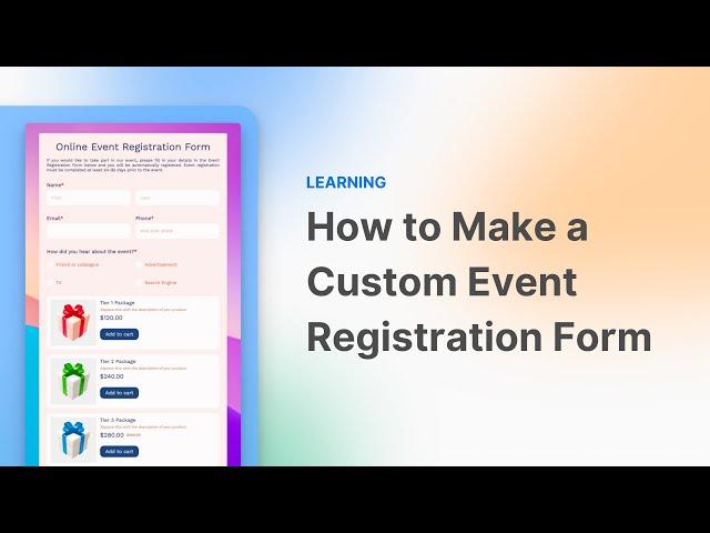 How to Make a Custom Event Registration Form | 123FormBuilder