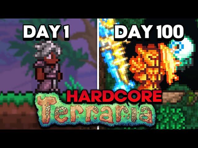 I Survived 100 Days in HARDCORE Terraria Master Mode... Here's What Happened..