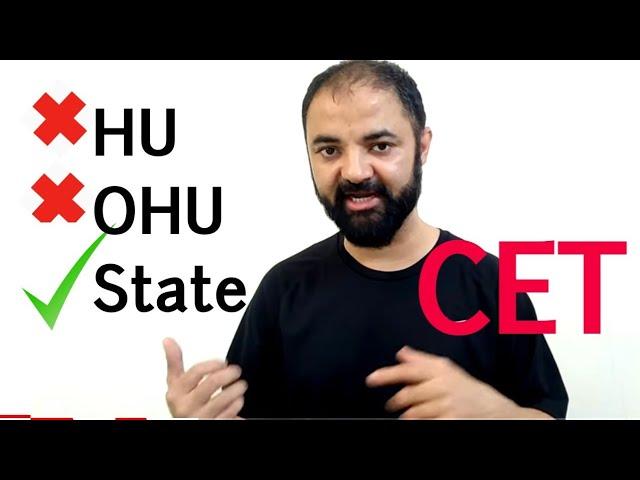 CET. HU OHU removed from these colleges. State level seats.