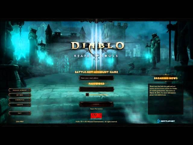 Diablo III Music - Reaper Of Souls Login Screen