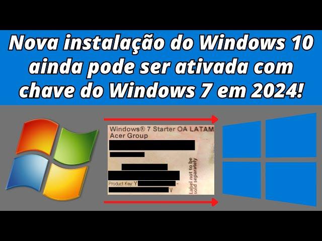 Nova instalação do Windows 10 ainda pode ser ativada com chave do Windows 7 em 2024!