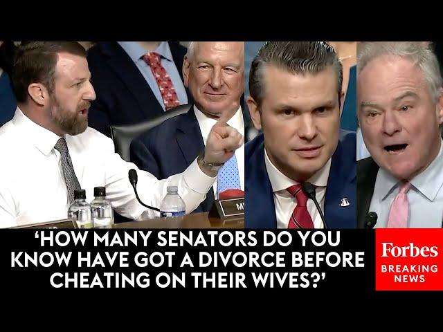 MUST WATCH: Markwayne Mullin Responds To Tim Kaine Grilling Pete Hegseth About Past Marital Cheating