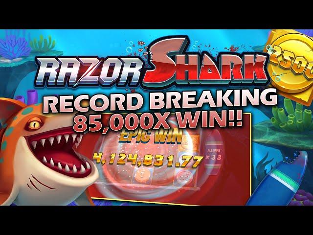 RAZOR SHARK  RECORD BREAKING 85,000X WIN ON €5 BET!