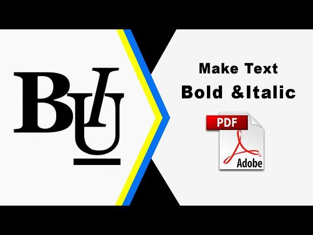 How to make text Bold and Italic in pdf text box in Adobe Acrobat Pro DC 2022