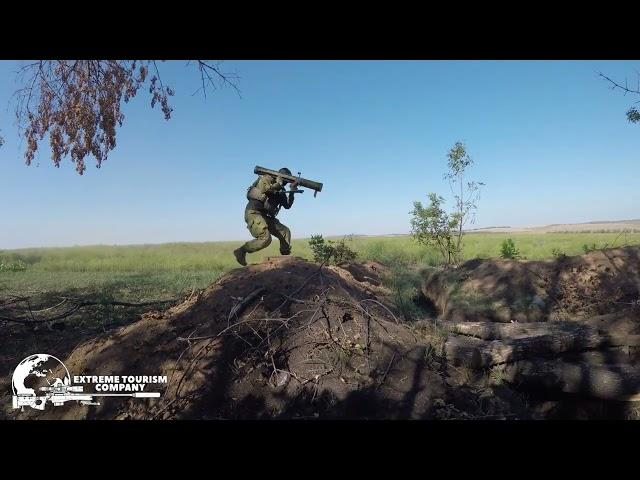 Ukraine - XX.04.2023. Ukrainian Soldier Launching Flamethrower RPO-A Shmel Towards Russian Dugout.