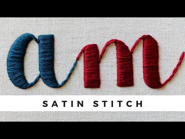 Satin Stitch Lettering Tutorial | Tutorial for beginners | Embroidery | Video | | Afeei