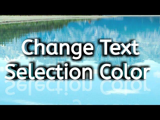 how to change text selection color in html and css