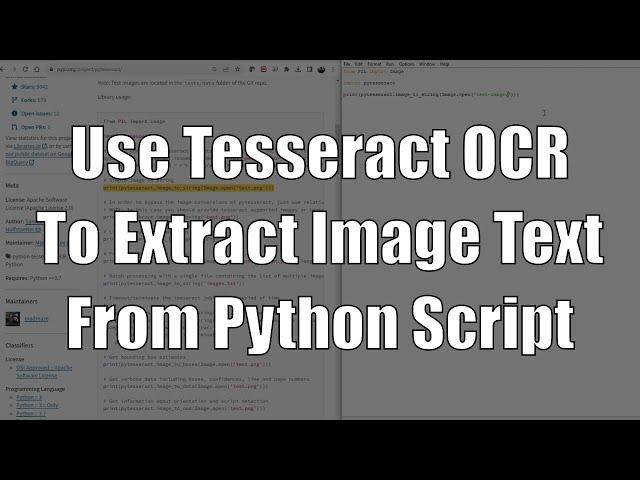 How to use Tesseract OCR in a Python script (pytesseract)