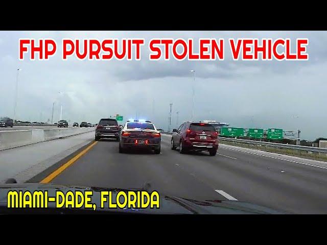 FHP Action-Packed Pursuit Stolen Vehicle - Miami-Dade to Broward County