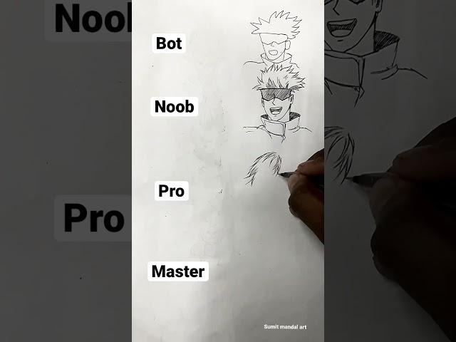 Easy anime drawing || gojo drawing #shorts #drawing #anime