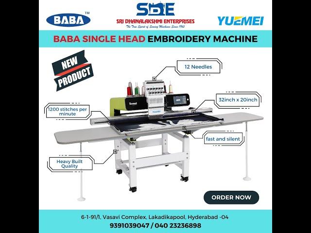 BABA Single Head Embroidery Machine