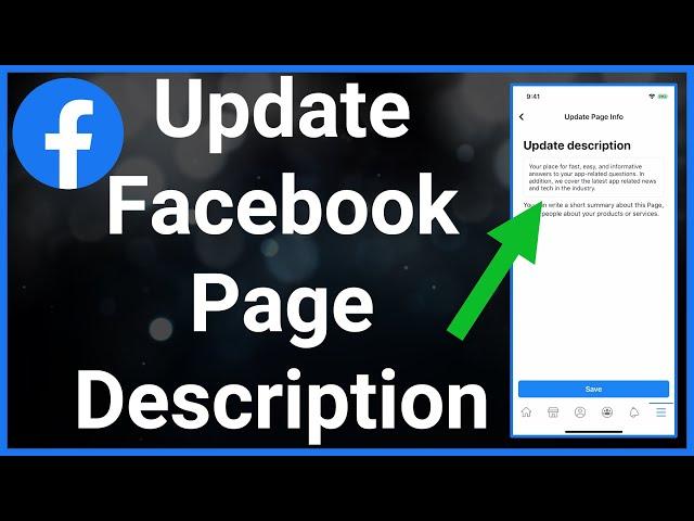 How To Update / Edit Your Facebook Page Description