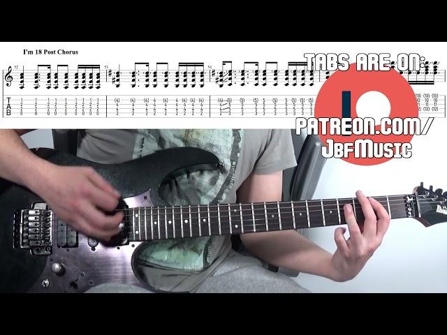 I'm Eighteen Alice Cooper Guitar Lesson & Tab Post Chorus Riff | No Talking