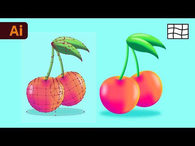 Adobe Illustrator Tutorial - How Use the Gradient Mesh Tool