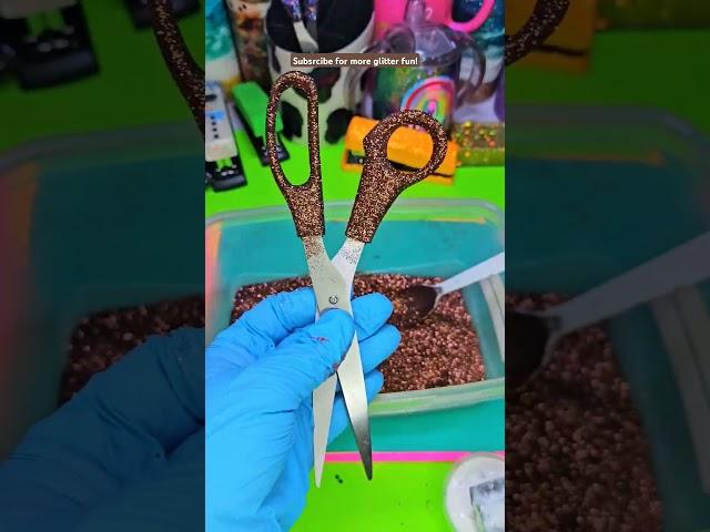 Brown Glitter Scissors, Stapler, & Binder Clip #glitter #tutorial #Scissors #stapler #diy #crafting