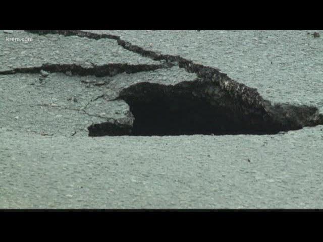 Crews work to fix sinkhole on South Hill