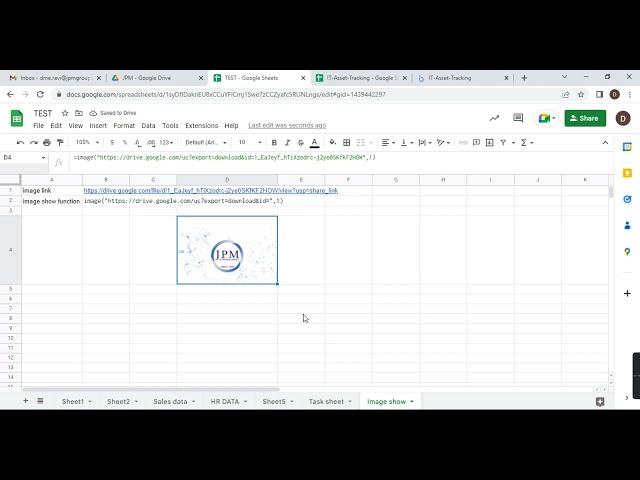 Google Drive image show on google sheet || without script