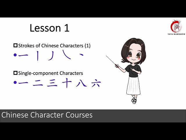 Chinese Character Courses | Lesson 01 | Basic Chinese Strokes & Single-component Characters