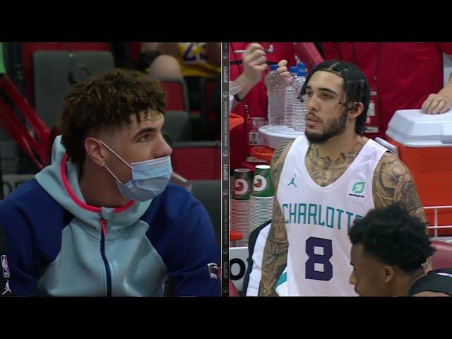 LiAngelo Ball DRAINS First 3️⃣ as LaMelo Watches Courtside 