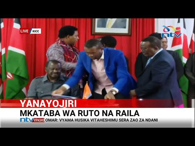 President Ruto and Former Prime Minister Raila Odinga officially sign political cooperation deal