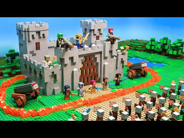 LEGO Minecraft WARS & BUILD HACKS MINI MOVIE COMPILATION - Brickmine Animation