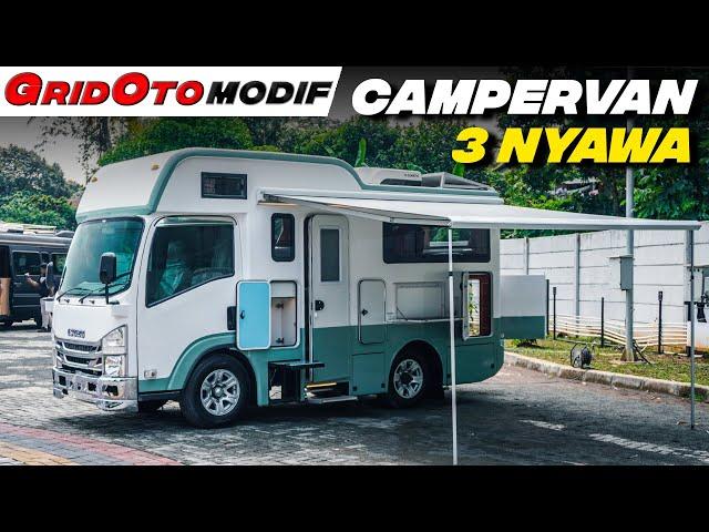 Isuzu ELF NLR 55 Euro 4 Campervan, Kabin Nyaman Serasa Rumah Berjalan 400 Jutaan | Modifikasi Mobil