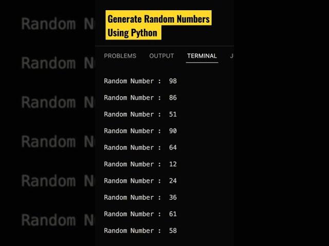 Python program to generate random numbers #shorts #coding #programming