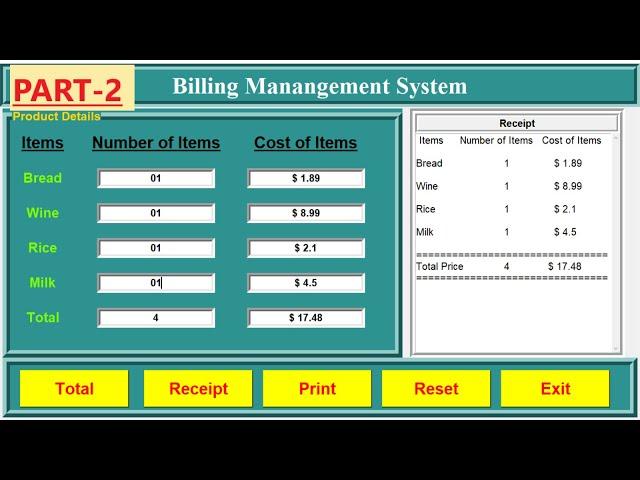 Billing System Project Developed in tkinter || How to create a billing system project in python GUI