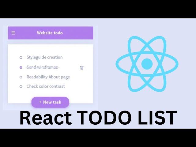 React Todo List App Tutorial |  React JS Project Tutorial for Beginners