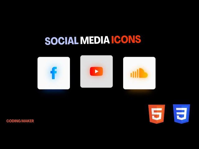 Social Media Icons using HTML CSS | how to add social media icons in html css