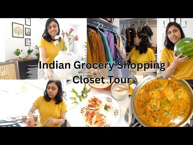 Sunday Vlog - Indian Store shopping , Wardrobe Organization , Bengali Lunch - Relaxed & Productive