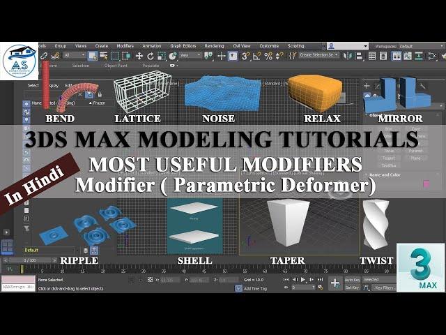 #6 - Introduction to Modifiers in 3ds Max Part 1 | Most Useful Modifiers | 3ds Max Tutorial in Hindi