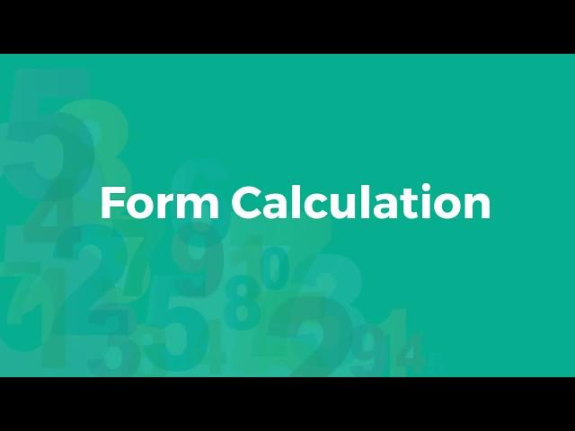 How to Use Form Calculation Widget