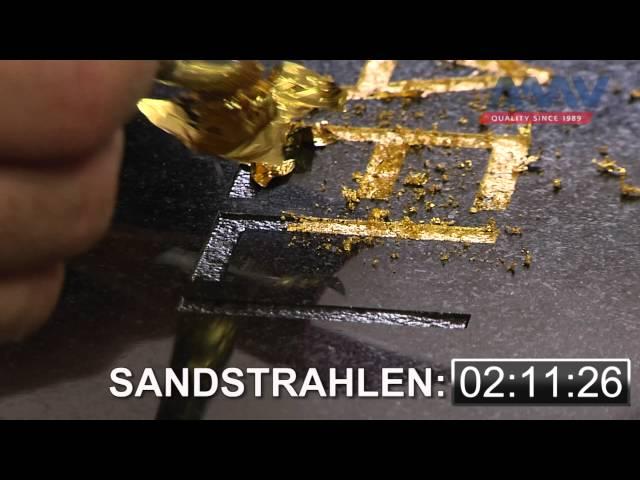 Meisseln, Sandstrahlen oder Metall Schrift ELEGANTS von AMV. Zeit zu Grabstein Text erstellen.