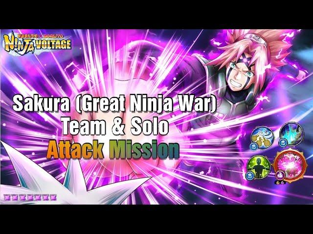 NxB NV | Sakura (Great Ninja War) Team & Solo Attack Mission | Naruto x Boruto Ninja Voltage