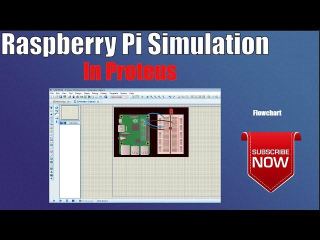 Raspberry Pi simulation in Proteus using flowchart