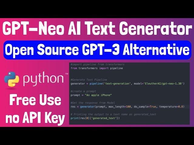 AI Content Generator Open Source GPT-Neo Transformers EleutherAI