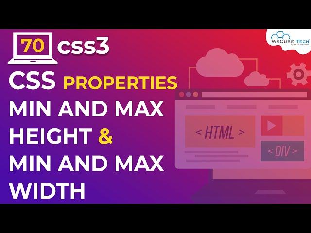 CSS3 Properties | max-height, min-height & max-width , min-width | Learn CSS | CSS for beginners.