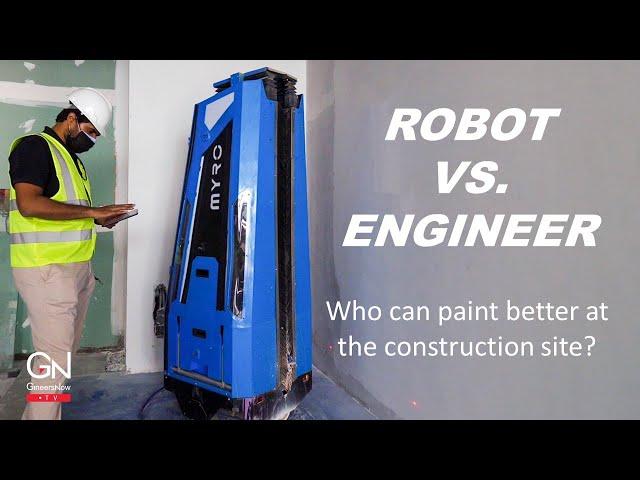 ROBOT vs ENGINEERS - Who can paint better at construction site?