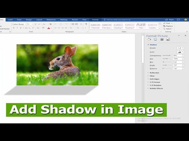 How to Add Image Shadow in Microsoft Word 2017