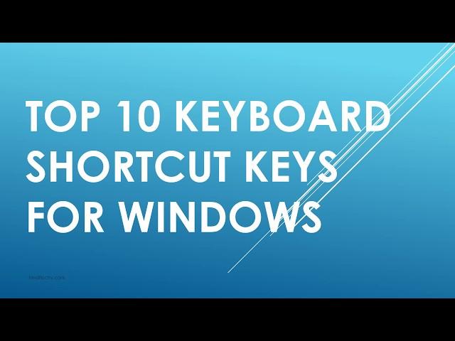 Windows 10 Computer Keyboard Shortcut Keys | Must Know shortcut keys