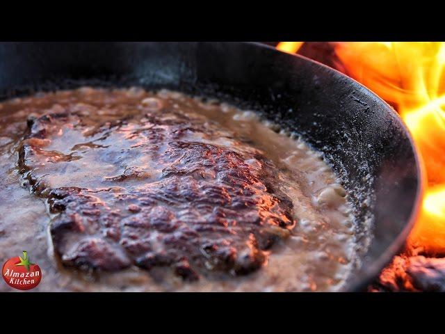 Epic Hunter's Steak! - Ultimate Primitive Food Cooking Outside ASMR