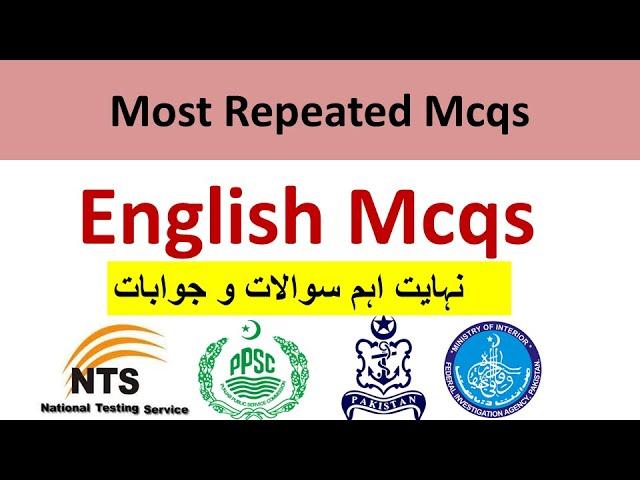 English Mcqs | Most Repeated For NTS GAT, PTS, CTS, OTS | English Grammar