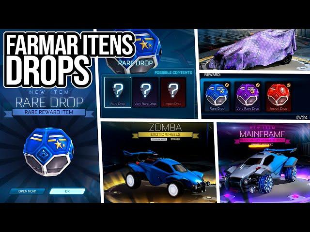 FARMAR MUITOS ITENS E ATÉ BLACK MARKET DE GRAÇA COM OS DROPS! COMO PEGAR?! - Rocket League