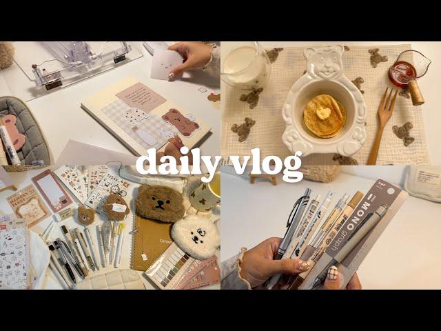 vlog  homecafe: fluffy japanese pancakes, stationery haul, decorating my new journal 