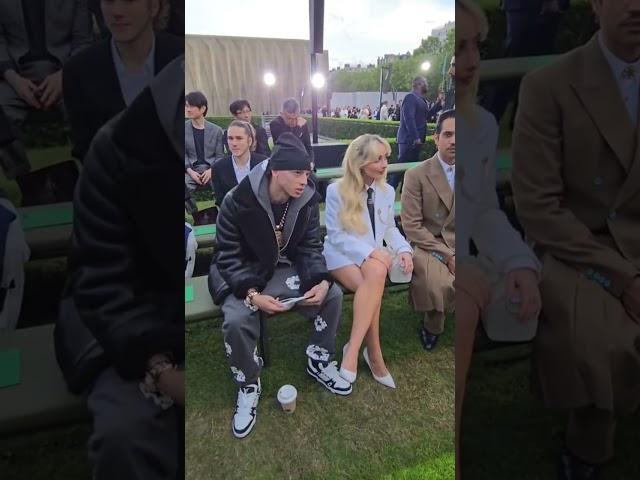 Not Central Cee whipping out the DS at a fashion show with Sabrina Carpenter #centralcee