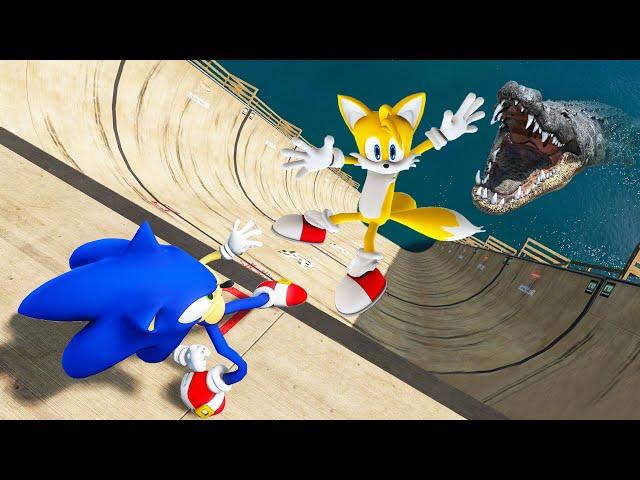 GTA 5 Sonic vs Tails Ragdolls & Fails Ep.3 [Euphoria Physics / Funny Moments]